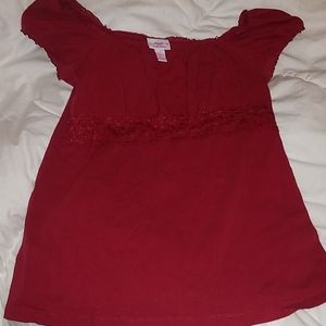 Y2k Milkmaid Maternity Red top blouse S